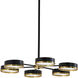 Oswin 6 Light 37 inch Black / Brass / Black Chandelier Ceiling Light